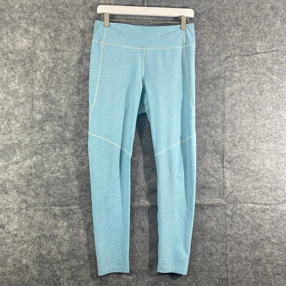 Outdoor Voices Leggings Large Pool Blue 3/4 Warmup High Rise Workout - Picture 3 of 12